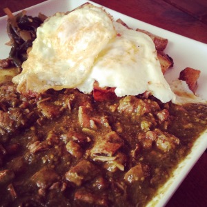 For a spicier brunch option, try the chile verde breakfast at Crema.