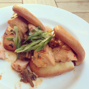 Chef Todd Fisher has added some new dishes to the menu at Tarpy's Roadhouse, including these salmon belly buns.
